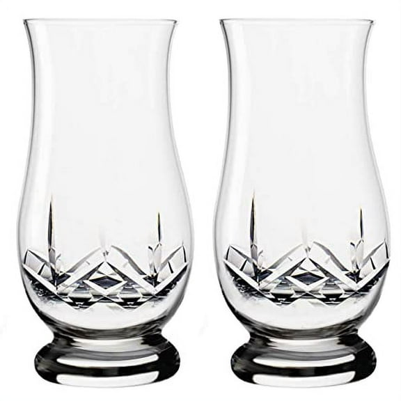 Hand Cut Whiskey Tasting Glasses, 7-ounce Taster Set of 2 Crystal Whisky Glasses