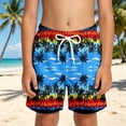 thumbnail image 2 of Krdevn Boys Swim Trunks Tropical Sunset Palm Tree Print Bathing Suit Board Shorts with Drawstring Size:3-4 Years, 2 of 4