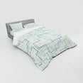 thumbnail image 3 of Ambesonne Geometric Bedding Set 3 Pcs, Future Town Design, Twin XL, Mint Green Royal Blue, 3 of 3