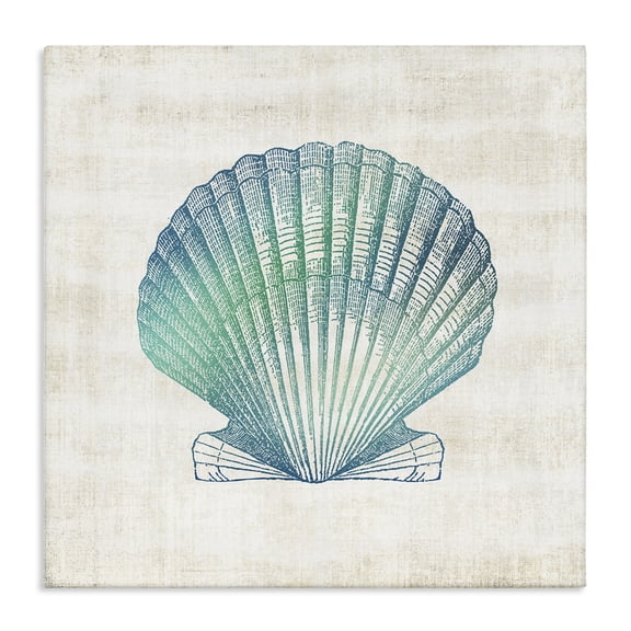 Stupell Industries Gradient Clam Seashell Animals Painting Wrapped Canvas Canvas Art Print Wall Art, 17 x 17