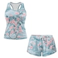 thumbnail image 3 of Xoenoiee Blue Cherry Blossom Print 2 Piece Tankini Swimsuits for Women Tummy Control Bathing Suits Swim Tank Top with Bra Boy Shorts Teen Swimwear 2026, 3XL, 3 of 7