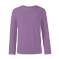 thumbnail image 4 of Fabrcox Fall Spring S-3xl T Shirts for Man Crewneck Solid Color Trendy Long Sleeve Basic Tee Casual Lightweight Pullover T-Shirt Light Purple XL, 4 of 4