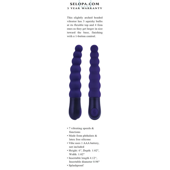 Selopa Beaded Beauty Silicone Vibrator Purple