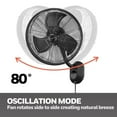 thumbnail image 3 of Honeywell 18 Inch Wall Mount Outdoor Oscillating Fan Strong Airflow Remote Matte Black, 3 of 12