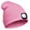 Pink, variant on Winter Beanie Hat with led Light for Women Men Dad Father USB Rechargeable Hand-Free 4 LED Headlamp Cap