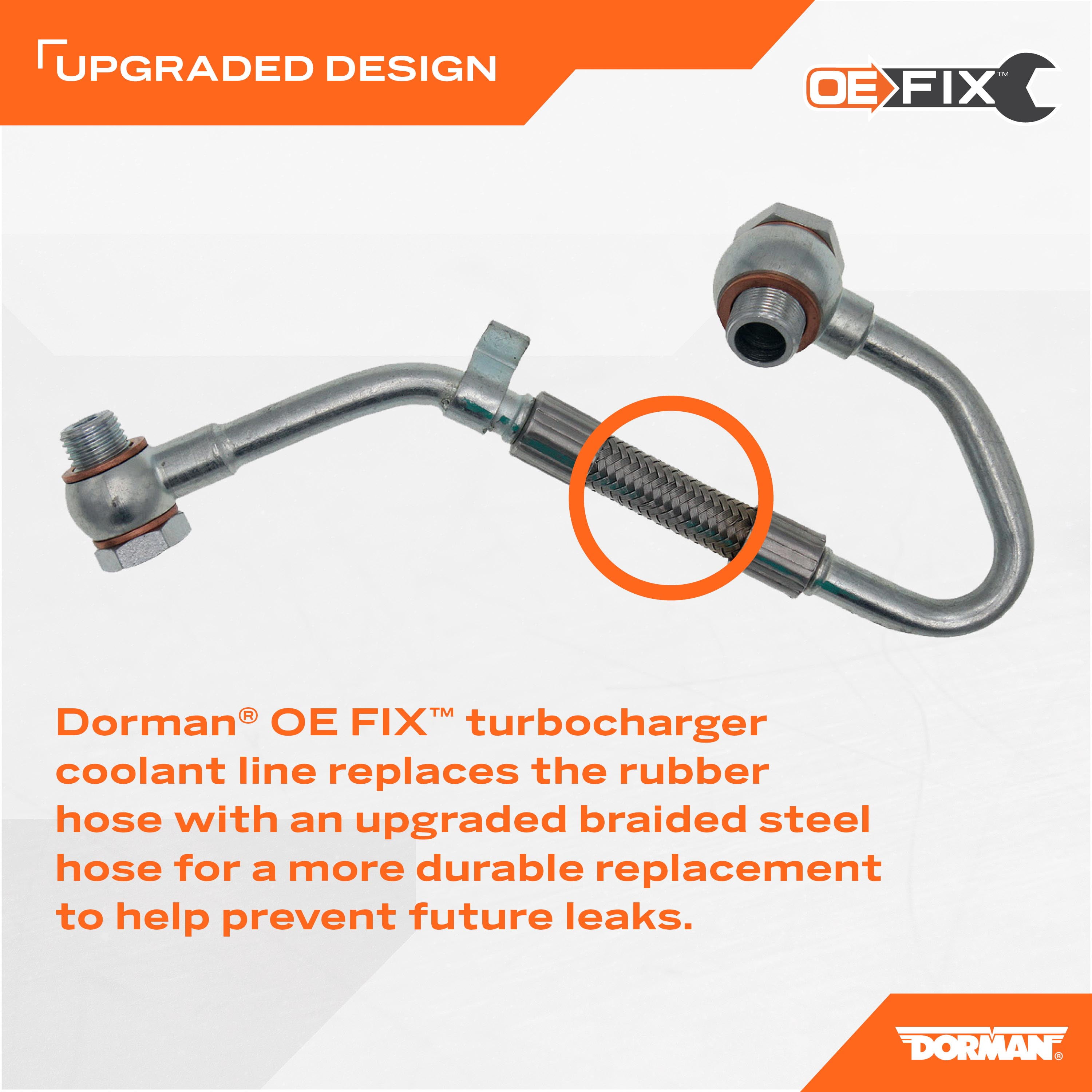 Dorman 667-562 Turbocharger Water Feed Line for Specific Jeep / Ram Models (OE FIX)