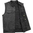 thumbnail image 4 of First Mfg Co - Hotshot - Men's Motorcycle Biker Riding Black Leather Vest - 2X Large, 4 of 5