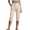 Beige, variant on Capris Pants for Women Plus Size Stretchy High Waist Trousers Side Button Solid Pants Summer Casual Outfits with Pockets