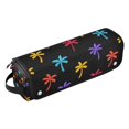 thumbnail image 2 of Hair Tool Organizer Bag with Heat Resistant Mat Removable Travel Storage Case for Hot Air Brushes Curling Irons Colorful Palm Tree Icons, 2 of 8