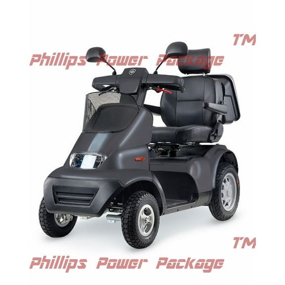 Afikim - Afiscooter S4 - Full Size Mobility Scooter - 4-Wheel - Dark Grey - PHILLIPS POWER PACKAGE TM - $500 VALUE