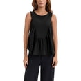thumbnail image 2 of ATHLECHIC Womens Summer Peplum Tops Babydoll Tank Top Sleeveless Loose Fit Crewneck Casual Flowy Shirts L Black, 2 of 5