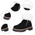 thumbnail image 5 of YLYL Women's Suede Winter Snow Boots Side Zipper Warm Fur Lined Chunky Heel Anti-Slip Outdoor Ankle Boots, 5 of 9