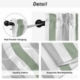 thumbnail image 5 of Sage Green Grey Stripe Tier Curtains, Modern Farmhouse Vertical Striped Light Filtering Kitchen Curtains, 2Pcs Rod Pocket Half Window Treatments Panels for Sink Cafe Cabinet Camper 27.5x24 Inches, 5 of 9