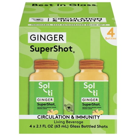 Sol-Ti Ginger SuperShot Living Beverage 4 - 2.1 fl oz Bottles