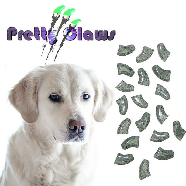 60 Pack Smokey Glitter Soft Nail Caps for Dogs Pretty Claws XSmall