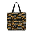 thumbnail image 1 of Disketp Yellow Excavator Bolsa Tote de Lona para Mujer, Bolso de Hombro y Cruzado con Cierre de Cremallera, 1 of 7