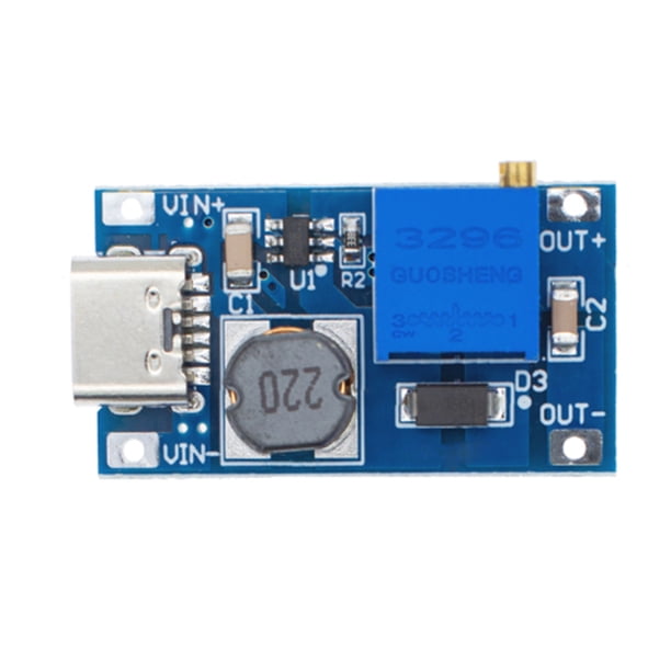 Módulo convertidor voltaje fuente alimentación refuerzo MT3608 DC-DC ajustable tipo C/Micro 2/24 V a 5 V/9 V/12 V/28 máxima 2 para DIY Kit