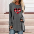 thumbnail image 2 of Pompotops Mode T-Shirt Décontracté à Manches Longues Col Rond Imprimé Blouse Tops Liquidation, 2 of 4