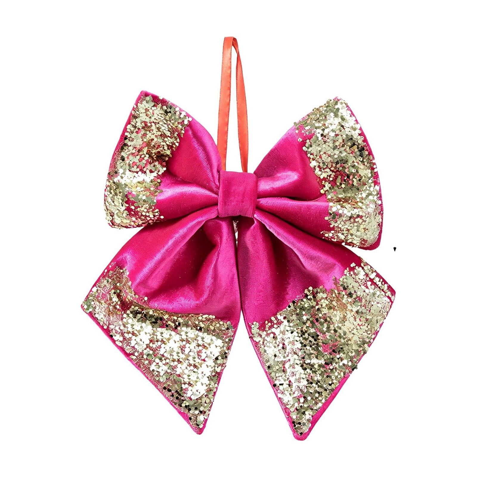 Christmas Tree Decoration Velvet Bows with Sequins Glitter Xmas Velvet Ribbon Bow Ornaments for Wedding Birthday Holiday Party Fireplace Home Decor