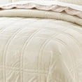 thumbnail image 3 of Home Soft Things 3 Piece Box Quilted Micromink Bedspread Set - Antique White - King (102" x 90"), 3 of 6