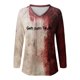 thumbnail image 3 of MHFRRA Camiseta de Manga Larga con Estampado de Manchas de Sangre para Mujer, Estilo Informal, para Fiesta de Halloween, con Cuello Alto, para Primavera, Verano y Otoño. Rosa Fuerte, 3 of 3