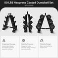 thumbnail image 4 of BalanceFrom 50 lb Neoprene Coated Iron Dumbbell Hex Weights Set with Stand, Black, 4 of 10