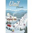 thumbnail image 2 of Art.com Vail, Colorado - Retro Ski Resort Stretched Canvas Print Wall Art by Lantern Press, 16" x 24", 2 of 4