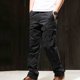 thumbnail image 1 of Pantalones largos de moda para hombre, casuales, de color sólido, con bolsillos y cremallera, cintura elástica, de poliéster., 1 of 4