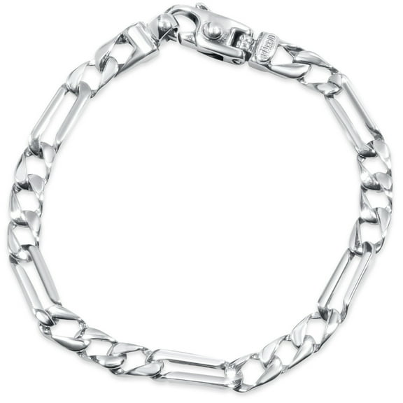 Pompeii Men's Figaro Link 14k Gold (18gram) or Platinum (32gram) 6.5mm Bracelet 8.5" (,)