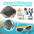 thumbnail image 6 of Large Canvas Beach Tote Bag with Zipper Women Swim, Travel, Shopping, Gym and Beach Holiday Cruise Essentials, 6 of 8