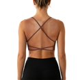 thumbnail image 4 of Bras for Women JIANLAI Women's Thin Strap Padded Sports Bra Everyday Basic Scoop Neck Workout Crop Bra, 4 of 7