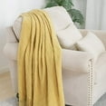 thumbnail image 2 of Navy Throw Blanket Textured Solid Soft Sofa Couch Decorative Knitted Blanket, 60" x 80" Navy, 2 of 5