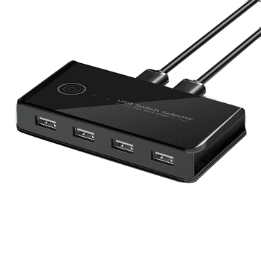 USB KVM Switch USB Shared Switcher 2 in 4 Out for Laptop PC Keyboard Mouse Printer USB Switch Hub Adapter USB 2.0
