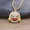 Gold Color A, variant on Iced Out Laugh Cry Smiley face emoji Necklace Pendant Bling Cubic Zircon Men's Hip Hop 14K Yellow Gold Jewelry