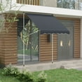 thumbnail image 2 of Outsunny 6.6'x5' Manual Retractable Patio Awning Sun Shelter, Black, 2 of 10