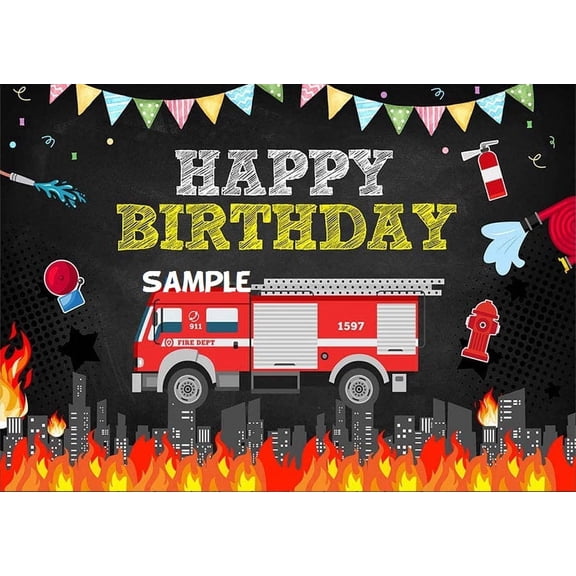 Birthday Fire Truck Cake Topper, by TNCT