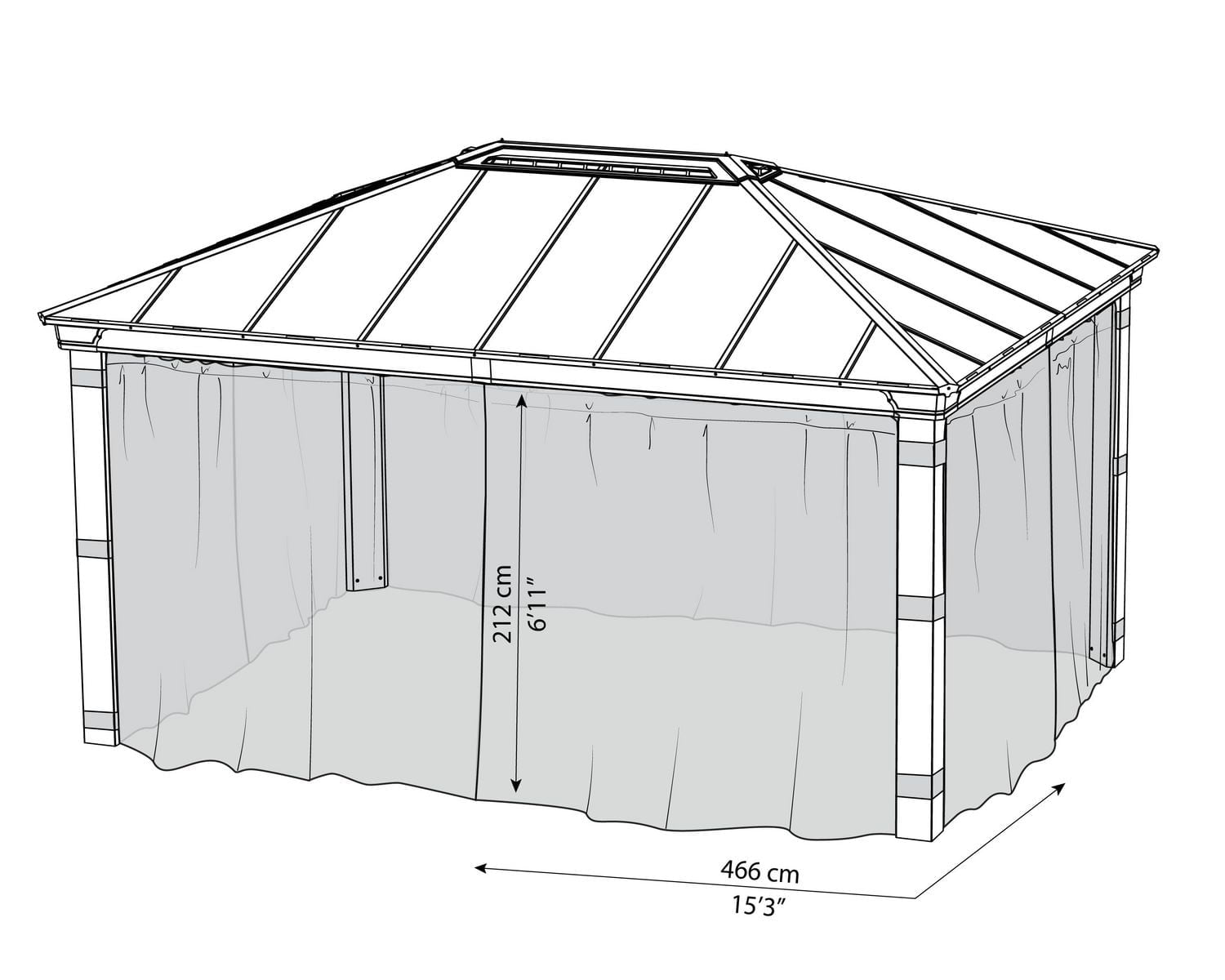 CANOPIA by PALRAM Dallas Ensemble de filet de gazebo de 14 pi x 16 pi