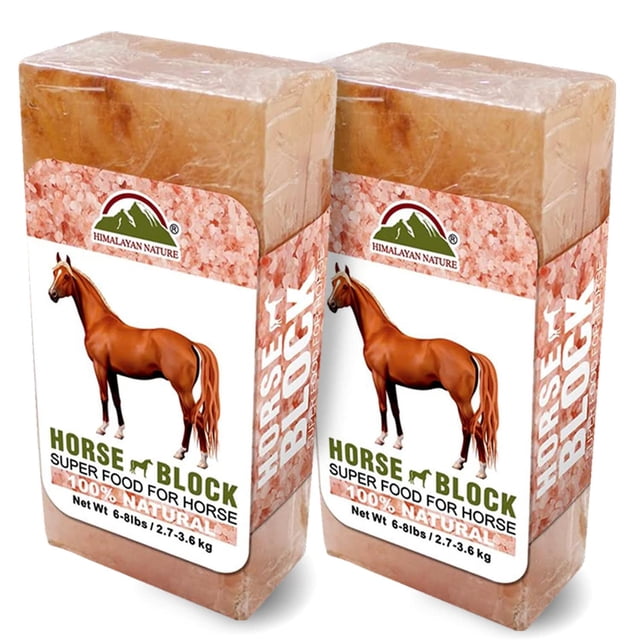 Bloques de sal rosa del Himalaya para caballos Himalayan Nature, pack de 2, 2,7 kg