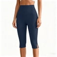 thumbnail image 3 of Diufon Capri Leggings for Women High Waisted Side Slit Stretch Cropped Pants Summer Casual Capris Yoga Pant, 3 of 8