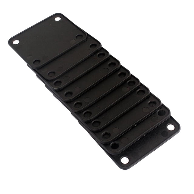 Esquirla 10 Pieces 4 Holes Plastic Neck Plate Seals Pads Black For Guitar Bass Accessory