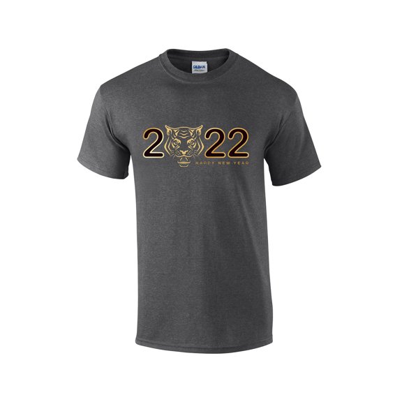 Chinese New Year 2022 Year of the Tiger Men's Short Sleeve T-shirt Graphic Tee-Heather Gray-xl
