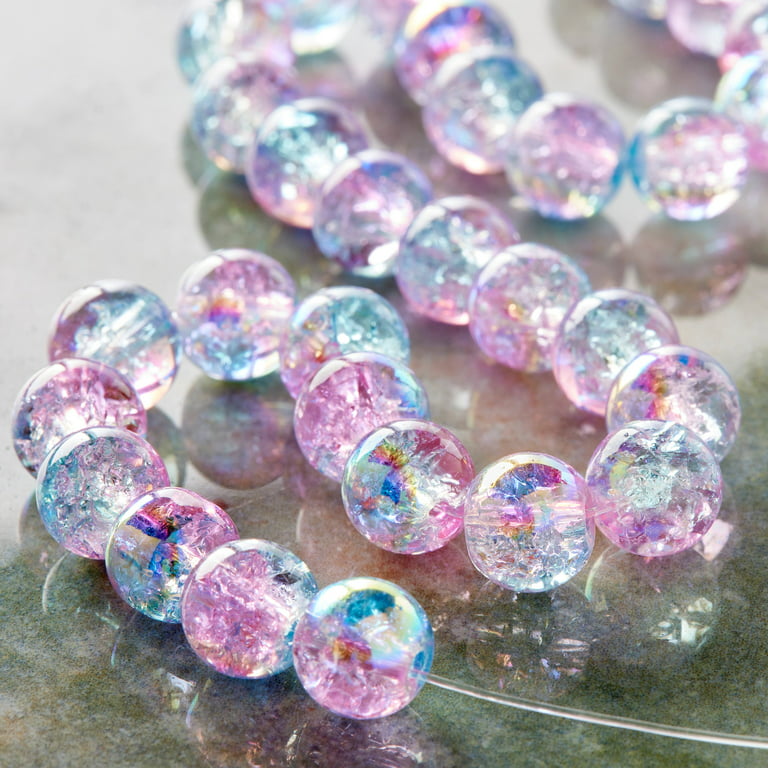 Royally Pink and Blue Tila Beads Bracelets, Glass Bead Bracelets