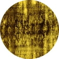 thumbnail image 1 of Ahgly Company Machine Washable Indoor Round Abstract Yellow Modern Area Rugs, 6' Round, 1 of 4