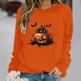 thumbnail image 2 of Kaliqueen Halloween Sweatshirts for Women Spooky Season Funny Long Sleeve Graphic Crewneck Pullover Tops Loose Fit Holiday Outfits with Multi Print, 2 of 6