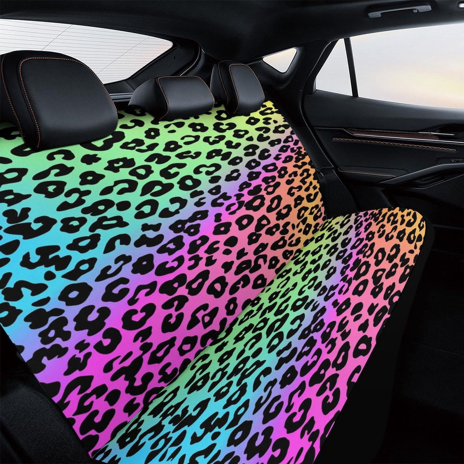 Animal Print Patterns Car Accessories Bench Seat Covers for Cars Print Car Seat Protector Cover for Rear Universal Fit