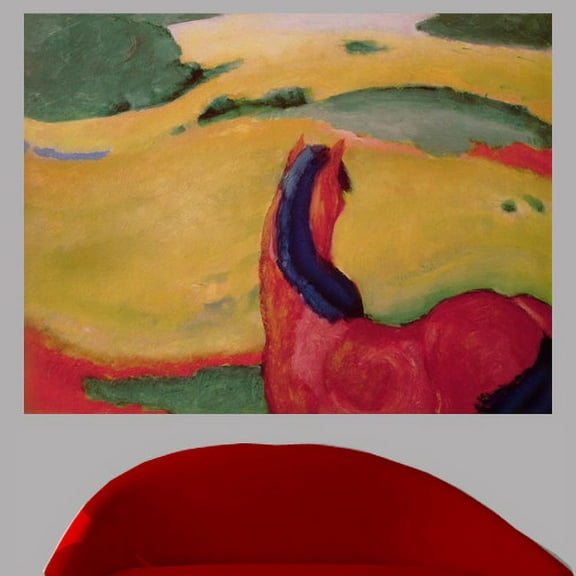 Wallhogs Marc Horse in a Landscape (1910) Wall Mural