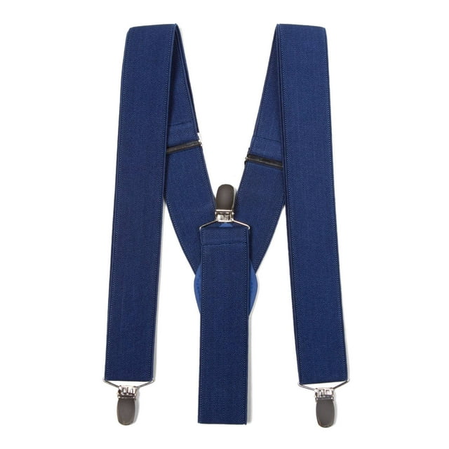 Gravity Threads Bretelles à Clip de Qualité Classique, Bleu Marine