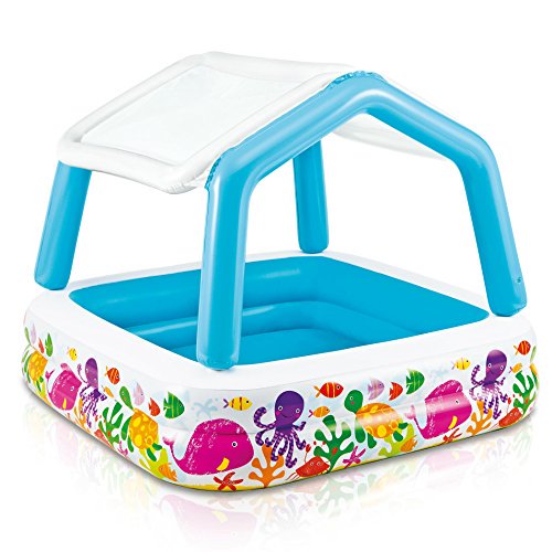 Intex Sun Shade Inflatable Pool, 62" X 62" X 48", For Ages 2+