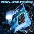 thumbnail image 4 of Casetego for Samsung Galaxy S24 Ultra 5G Case Shockproof Three-Layer Heavy Duty Hybrid Sturdy High Impact Protective Cover Girls Women Case,Blue Butterfly, 4 of 7