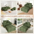 thumbnail image 6 of Muumblus Oversized Accent Chair with Ottoman, 48" Indoor Chaise Lounge Cloud Corduroy Sofa Reading Armchair for Modern Living Room, Bedroom, Green, 6 of 11